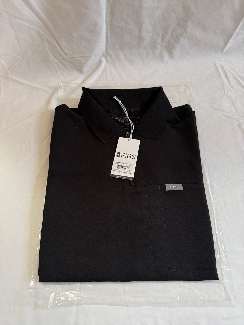 FIGS Men’s Black Polo Scrub Top